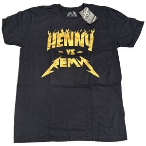 Remy Boyz Mens Black Henny VS Remy Flame Logo T Shirt Size L